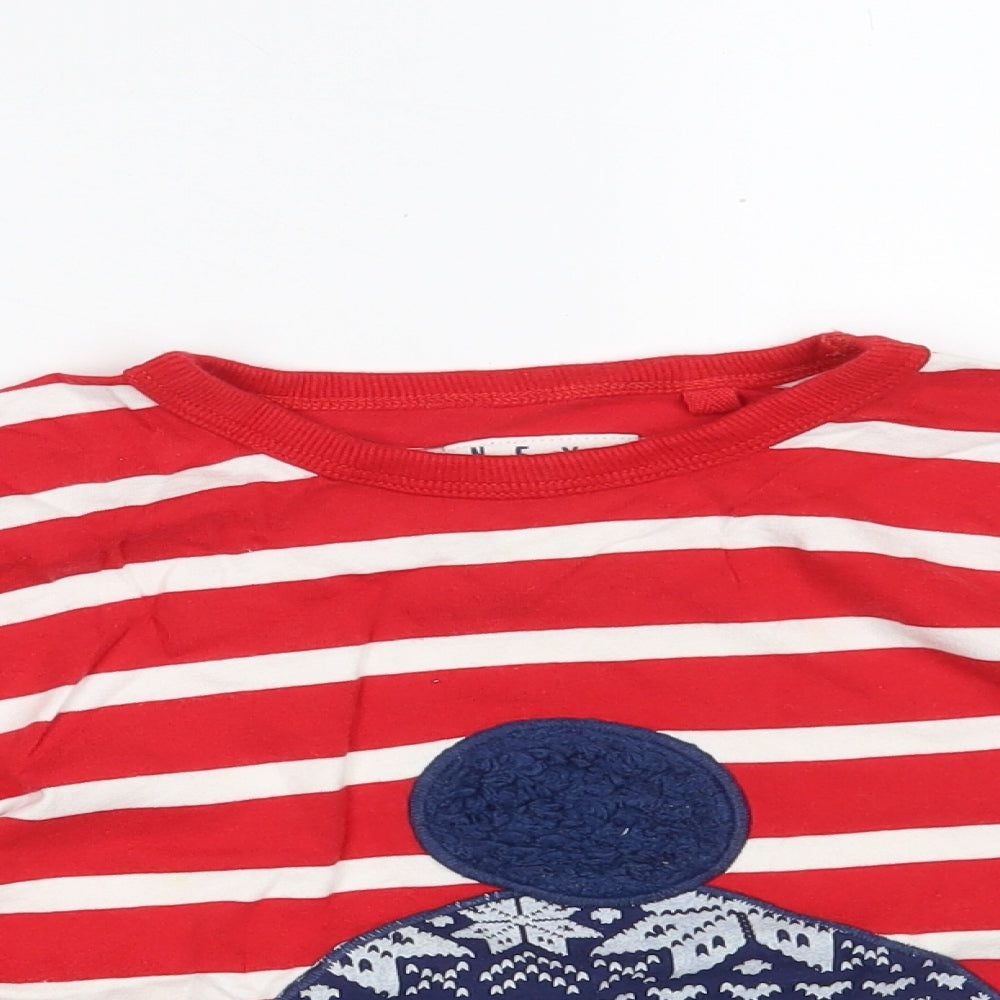 NEXT Boys Red Striped 100% Cotton Pullover Sweatshirt Size 5 Years