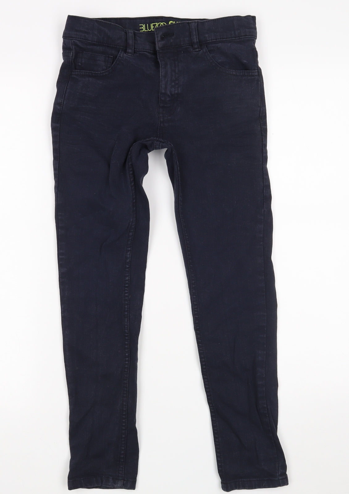 Blue Zoo Boys Blue  Cotton Skinny Jeans Size 10 Years  Slim Zip - Super Skinny