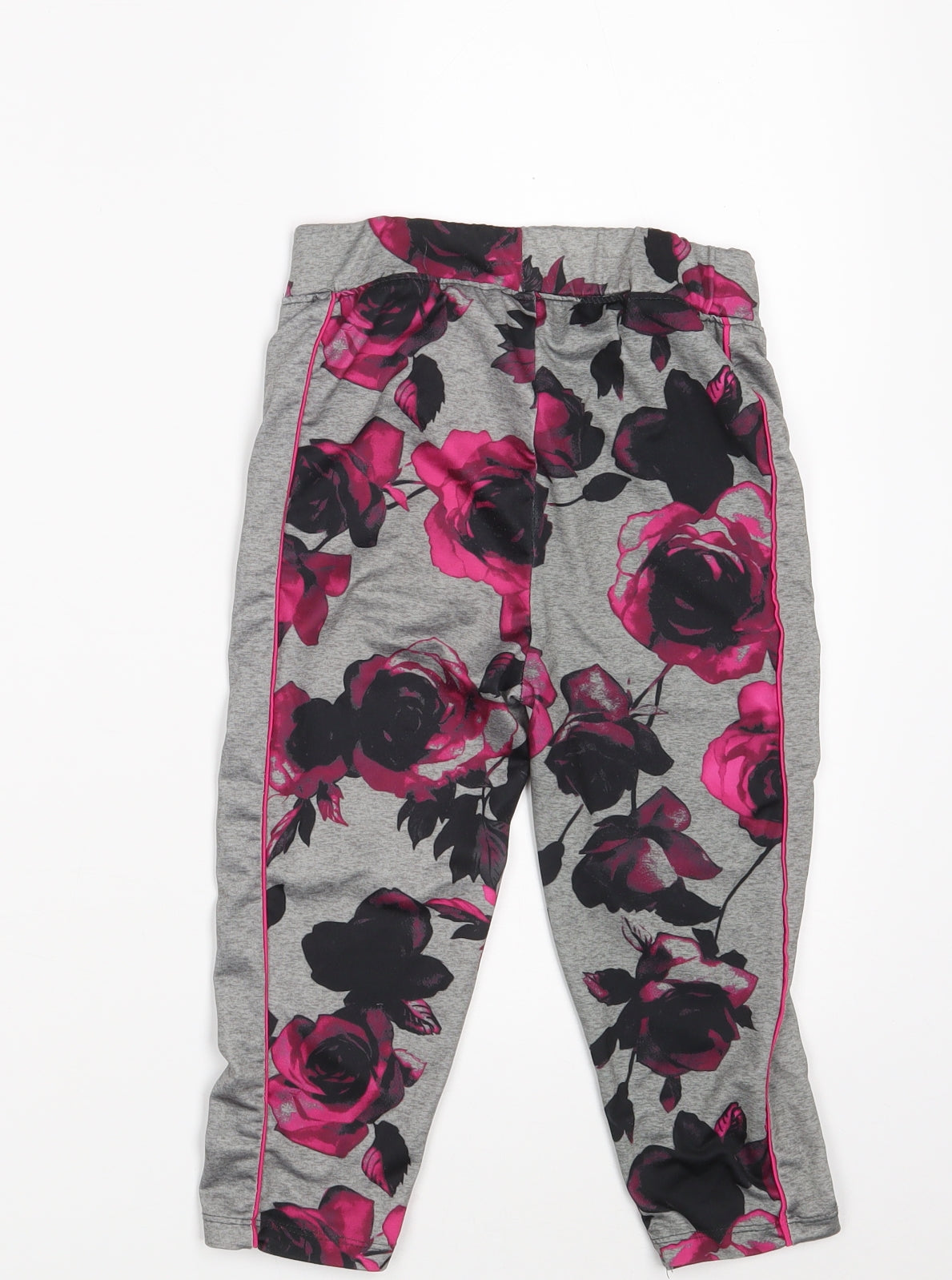 Peacocks Womens Grey Floral Polyester Athletic Shorts Size 10 L13 in Athletic  - Activewear