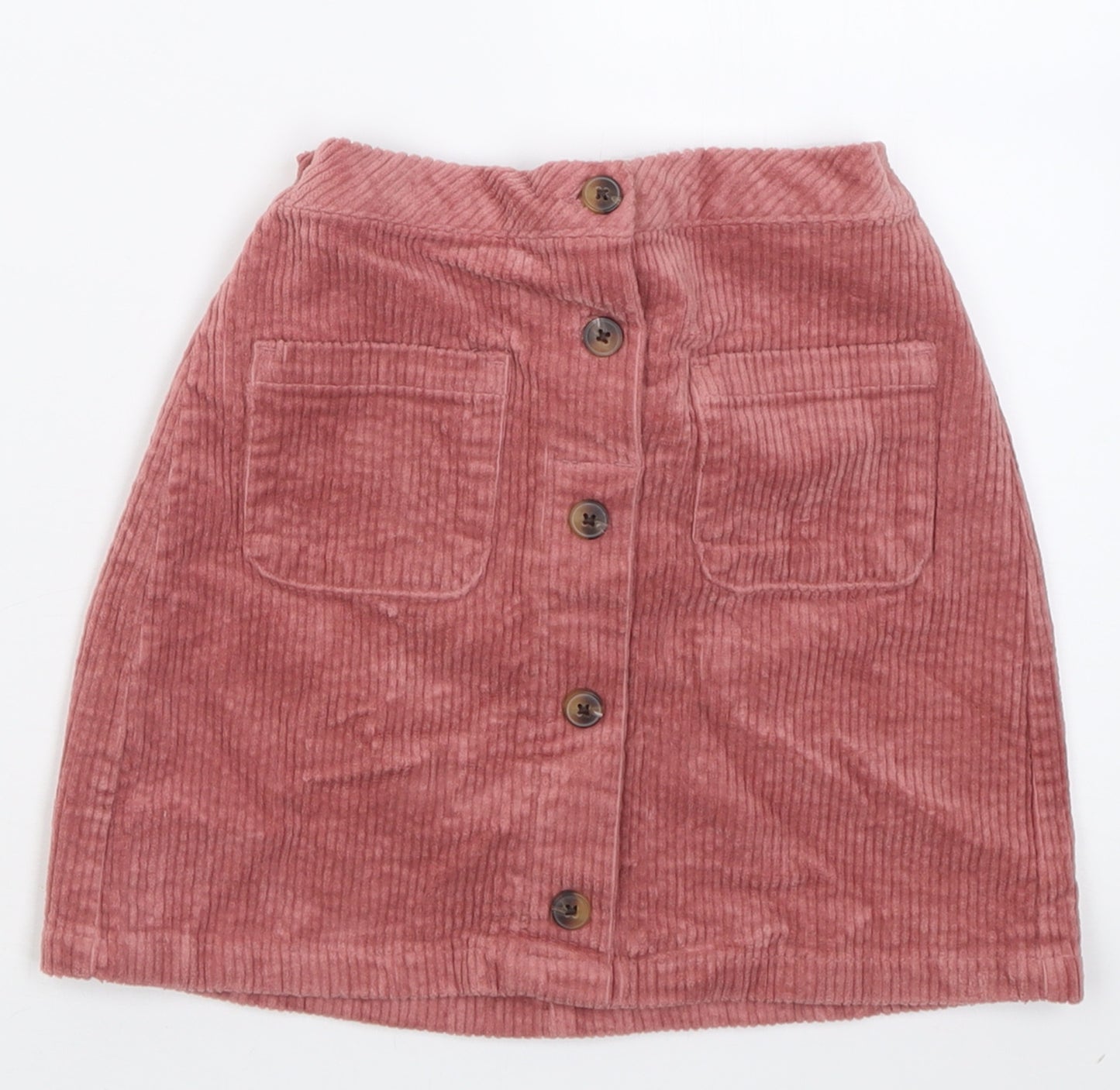 NEXT Girls Pink  Cotton A-Line Skirt Size 9 Years  Regular Button