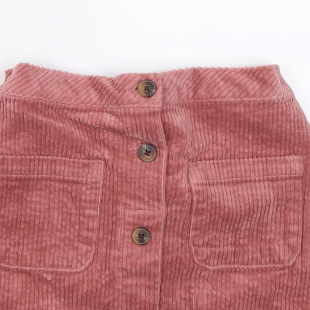 NEXT Girls Pink  Cotton A-Line Skirt Size 9 Years  Regular Button