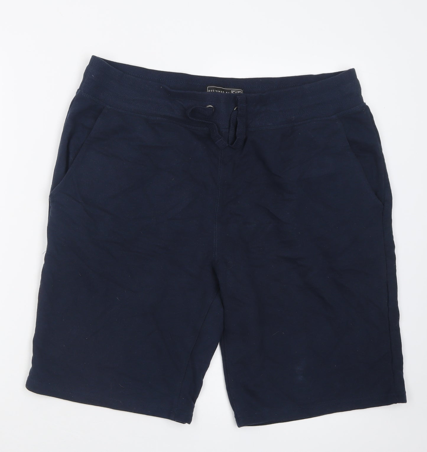 F&F Mens Blue  Cotton Sweat Shorts Size L L10 in Regular Tie