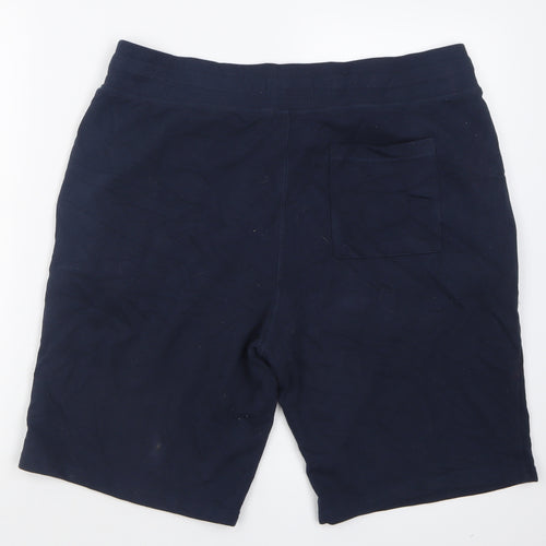 F&F Mens Blue  Cotton Sweat Shorts Size L L10 in Regular Tie