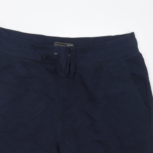F&F Mens Blue  Cotton Sweat Shorts Size L L10 in Regular Tie