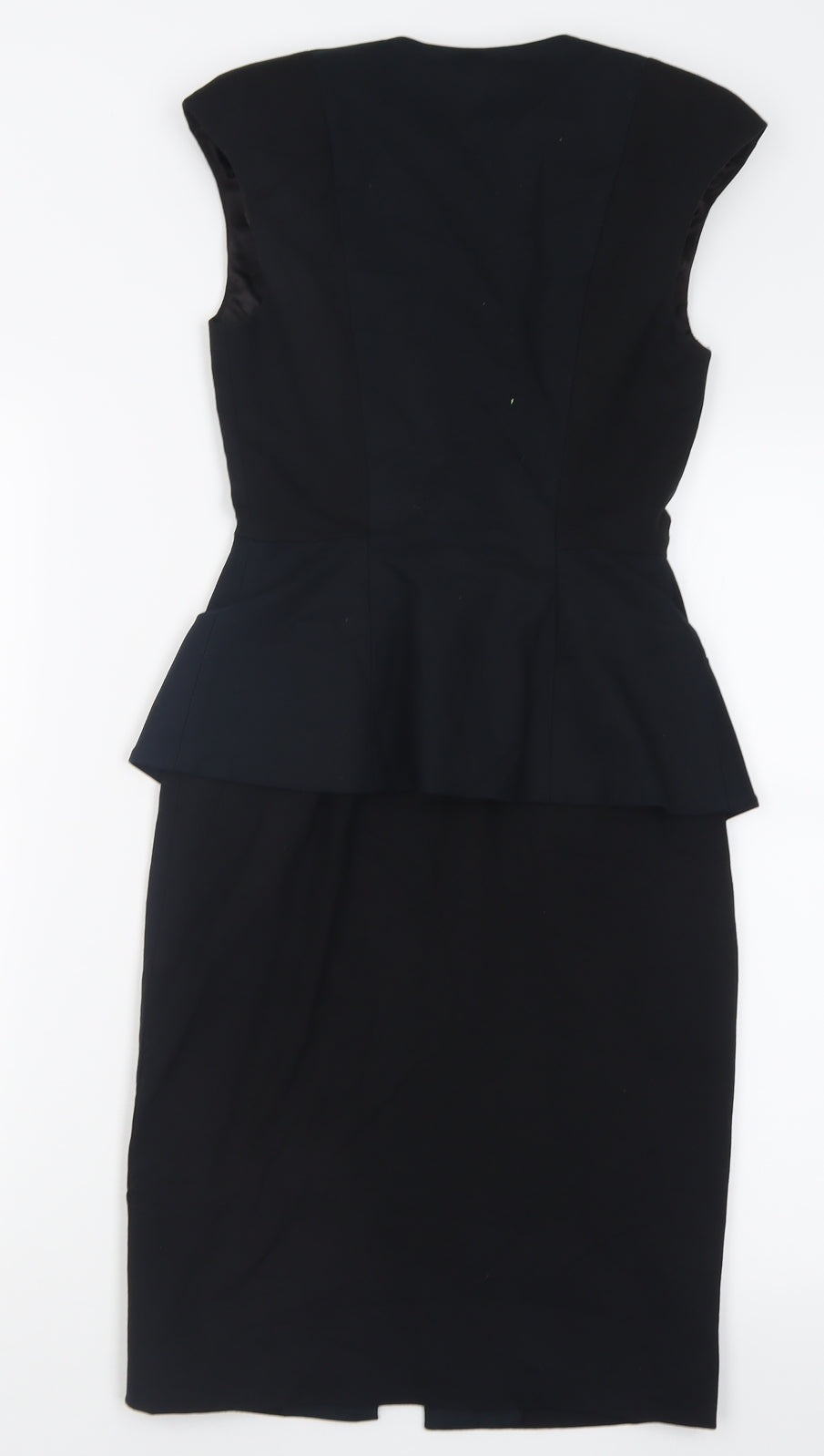 Ted Baker Womens Black  Cotton Bodycon  Size S  Crew Neck Zip