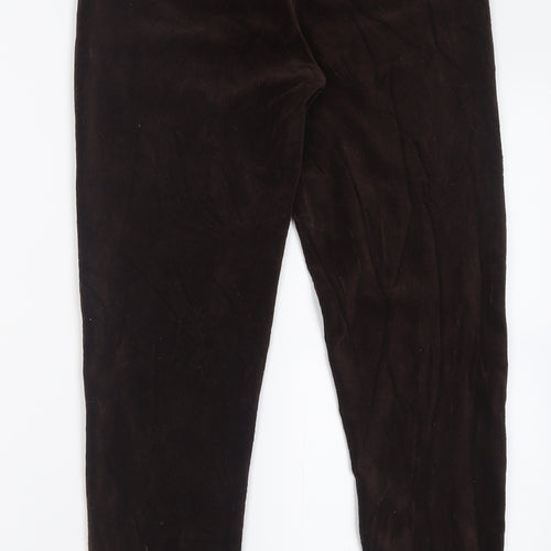 M&Co Womens Brown  Cotton Trousers  Size 12 L26 in Regular