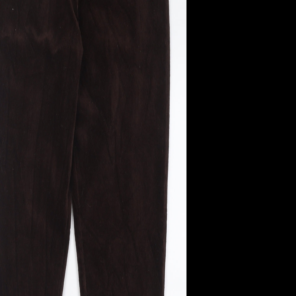 M&Co Womens Brown  Cotton Trousers  Size 12 L26 in Regular