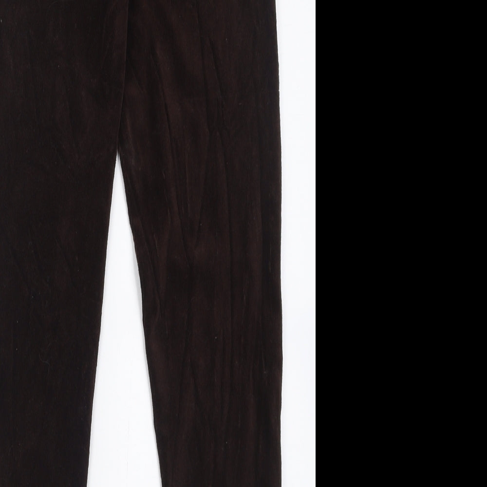 M&Co Womens Brown  Cotton Trousers  Size 12 L26 in Regular