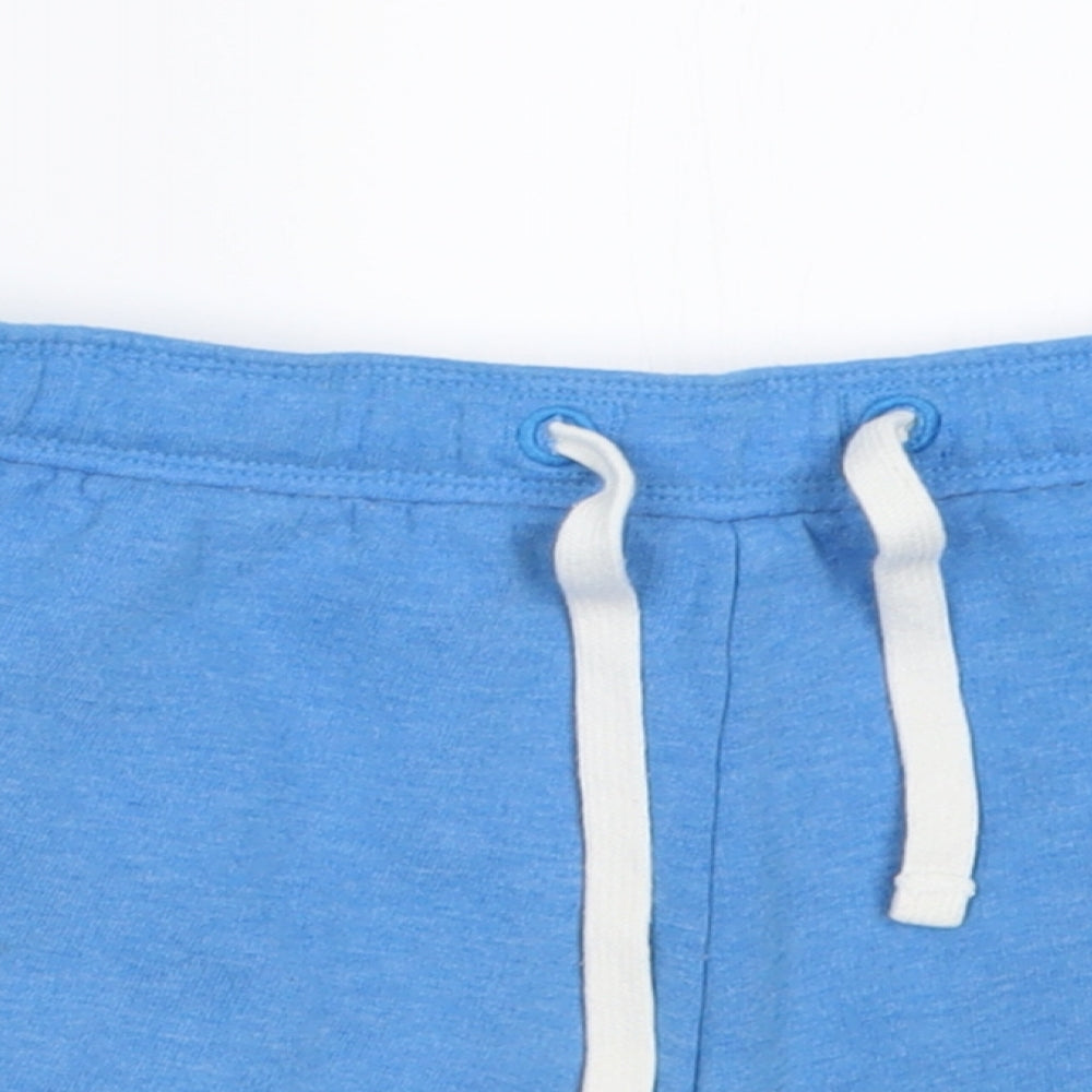 Dunnes Stores Womens Blue  Cotton Sweat Shorts Size 14  Regular Tie