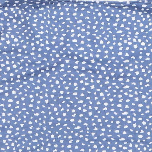 ROMWE Womens Blue Polka Dot Polyacrylate Fibre Cropped T-Shirt Size M Scoop Neck