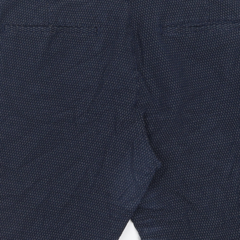 Primark Mens Blue Geometric Cotton Bermuda Shorts Size 34 L10 in Regular Button