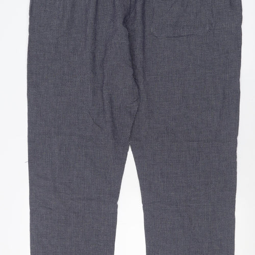 NEXT Mens Blue Plaid Cotton  Pyjama Pants Size XL  Tie