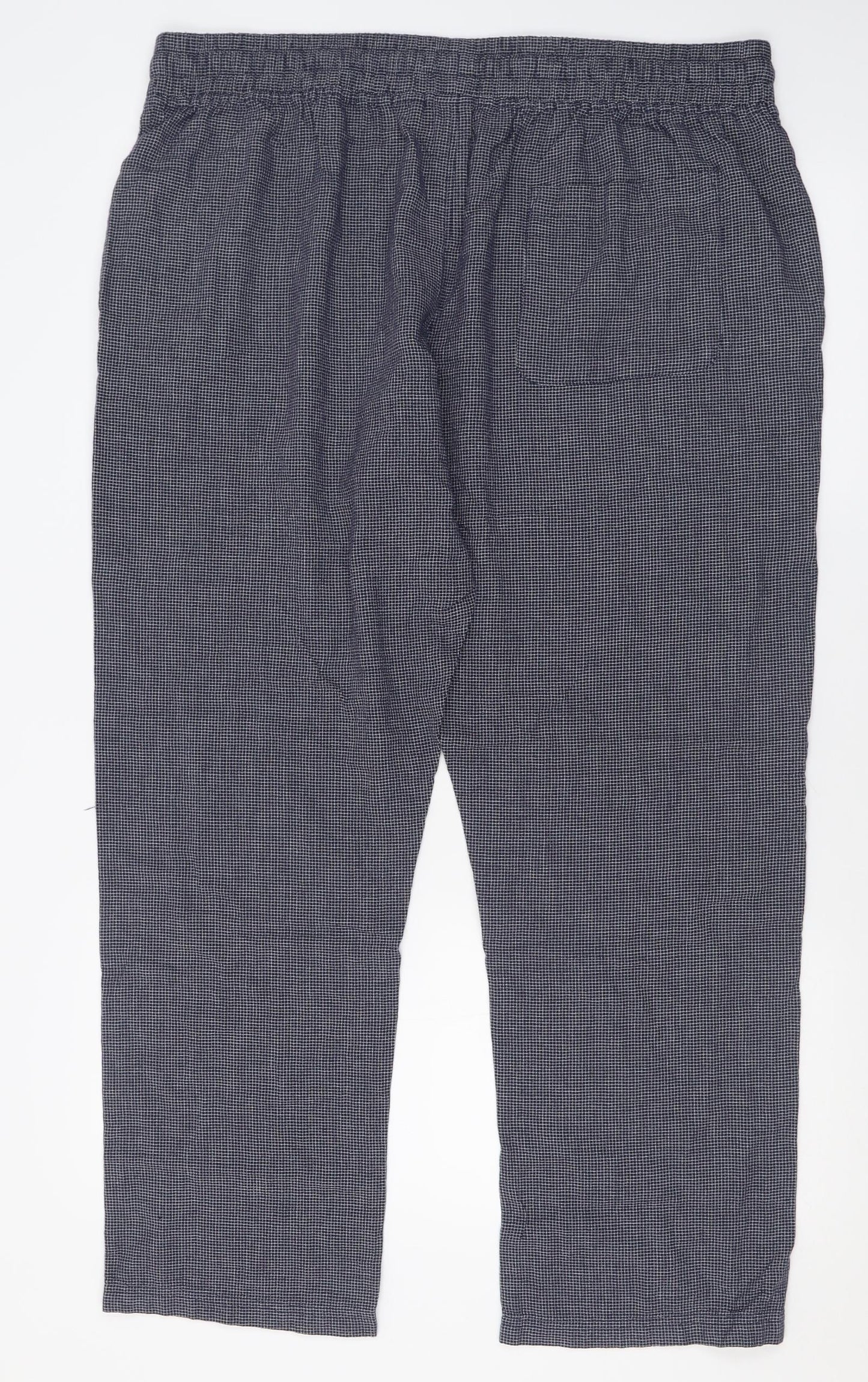NEXT Mens Blue Plaid Cotton  Pyjama Pants Size XL  Tie