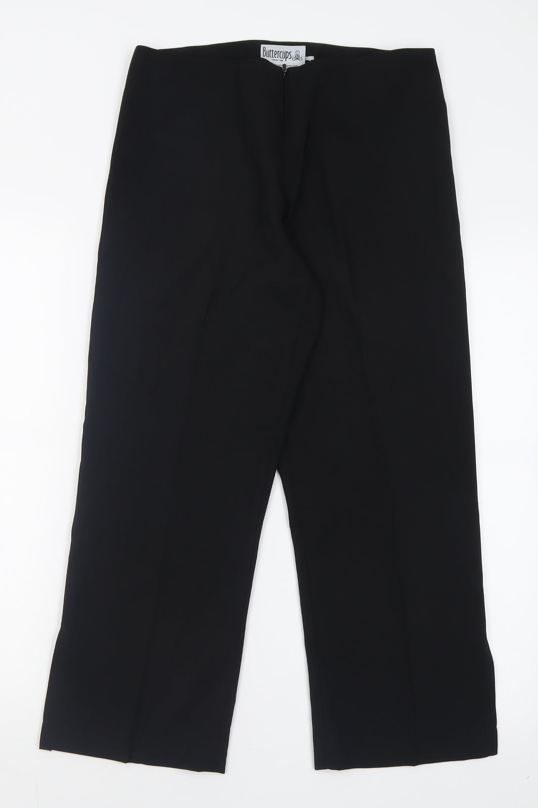 Buttercups Womens Black  Polyester Cropped Trousers Size 10 L24 in Regular Zip