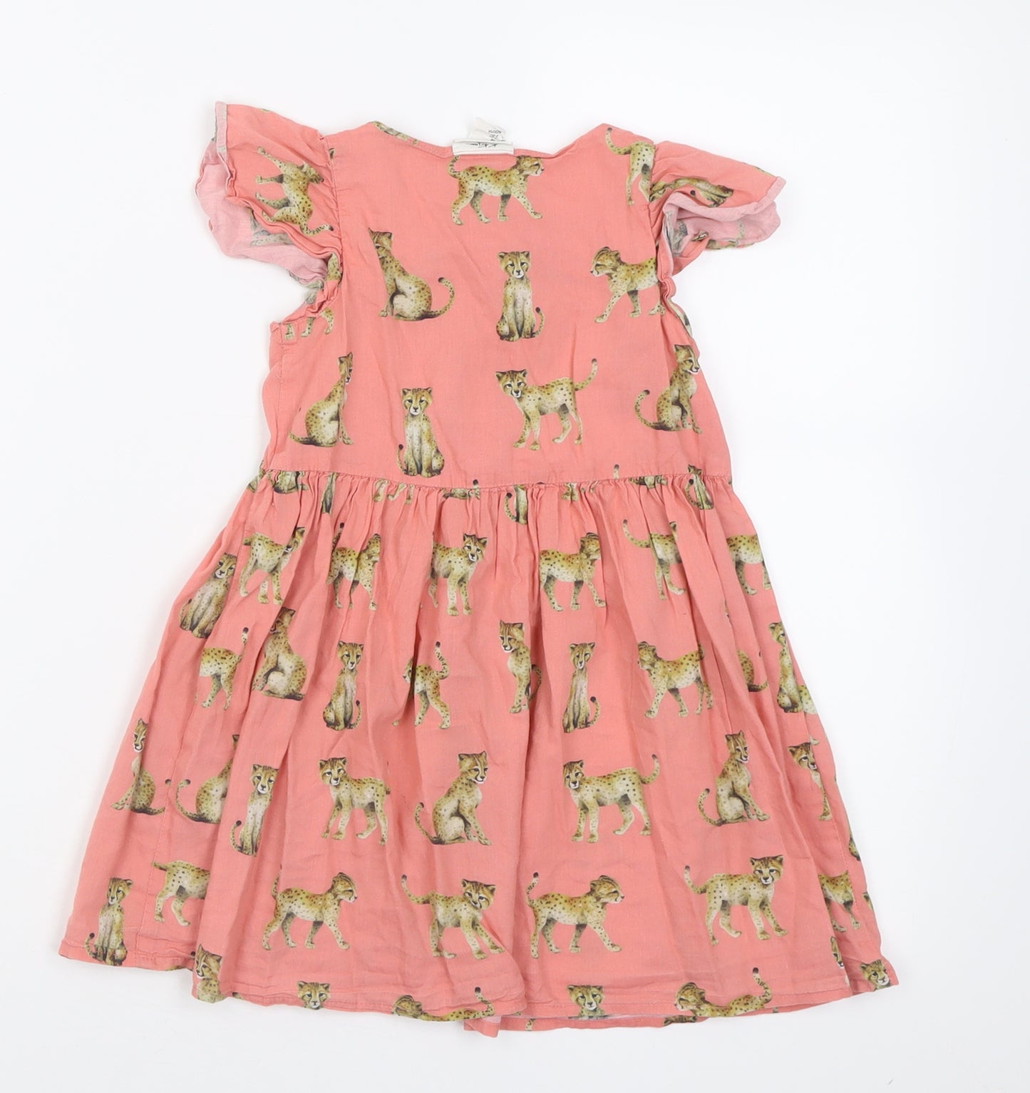 H&M Girls Pink Geometric Cotton A-Line  Size 2-3 Years  Square Neck Pullover