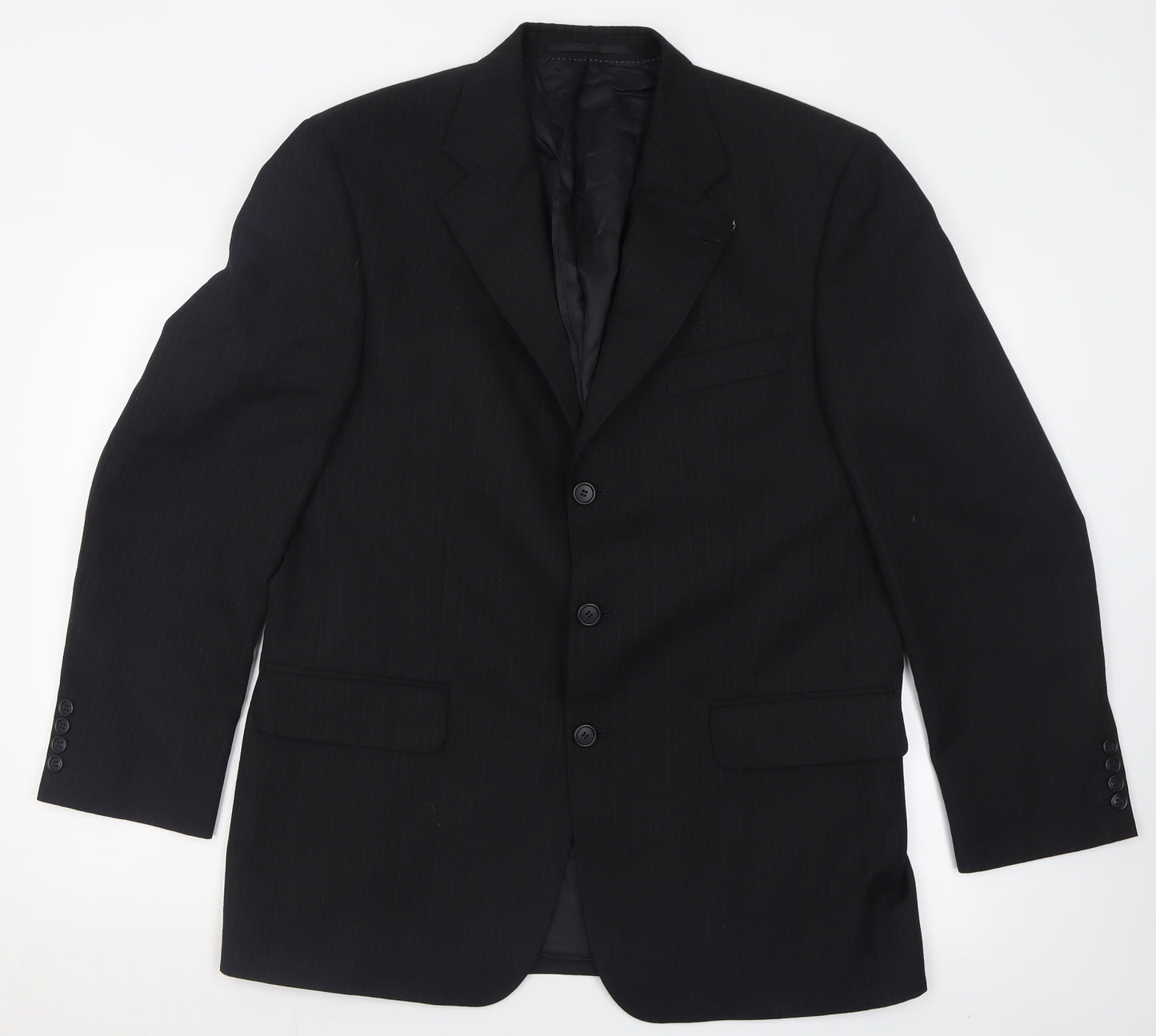 Baumer Mens Black  Polyester Jacket Blazer Size 36