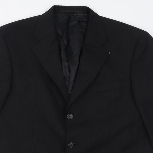 Baumer Mens Black  Polyester Jacket Blazer Size 36