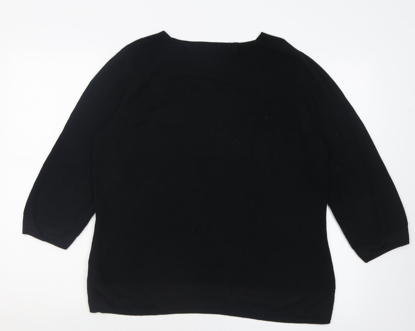 Per Una Womens Black V-Neck  Viscose Pullover Jumper Size 16