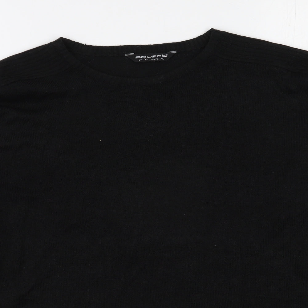 Select Womens Black Round Neck  Acrylic Pullover Jumper Size XL