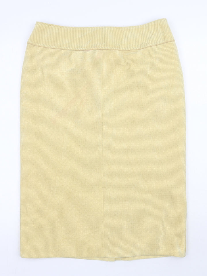 Gelco Womens Yellow Polyester A-Line Skirt Size 14 Zip