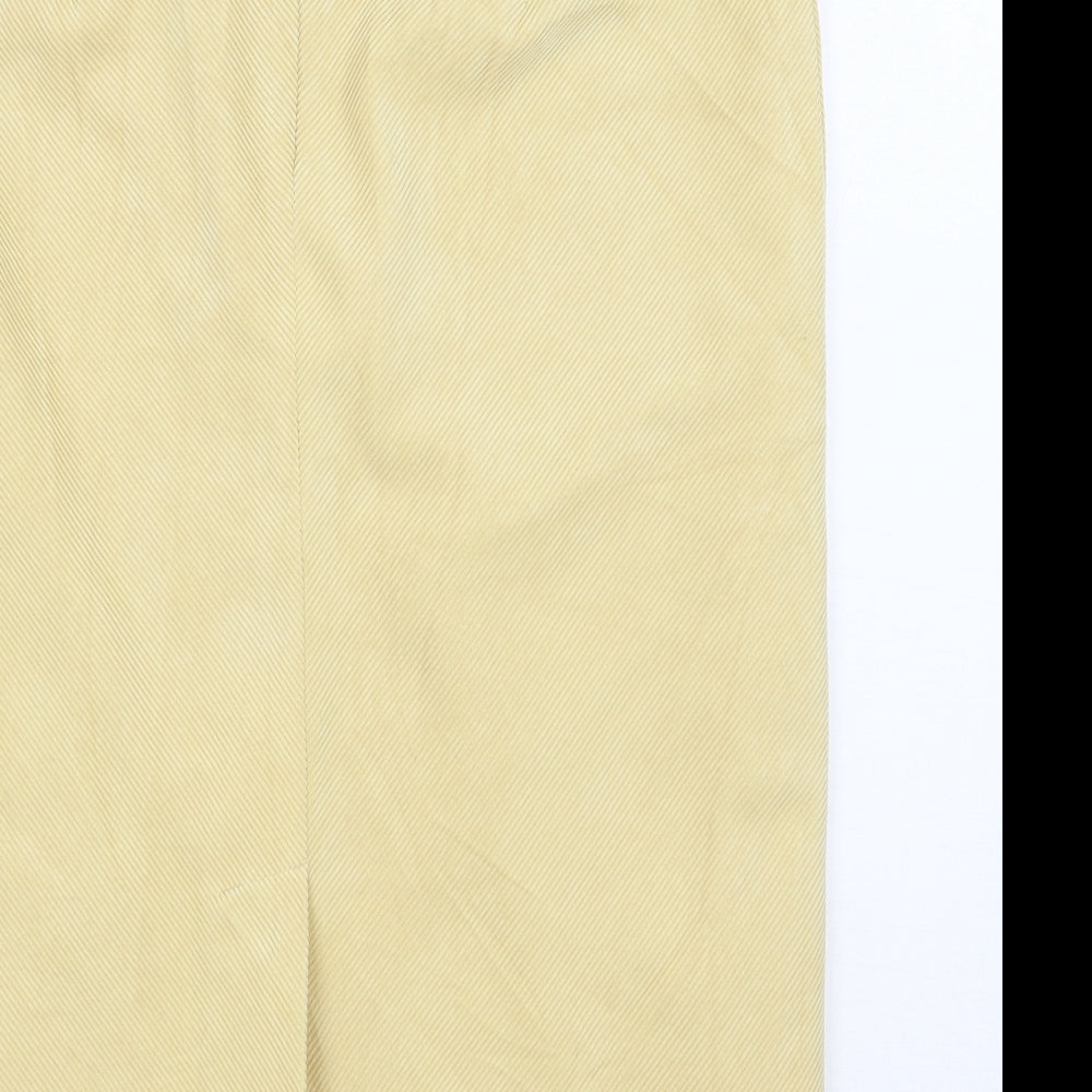 Gelco Womens Yellow  Polyester A-Line Skirt Size 14   Zip