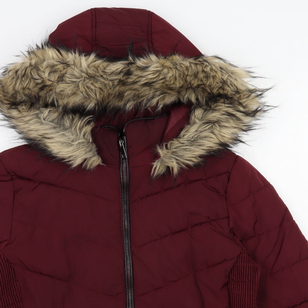 George Womens Red   Puffer Jacket Coat Size 14  Zip