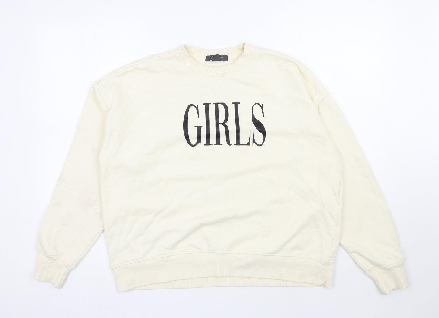 Primark Womens Ivory  Cotton Pullover Sweatshirt Size 12  Pullover