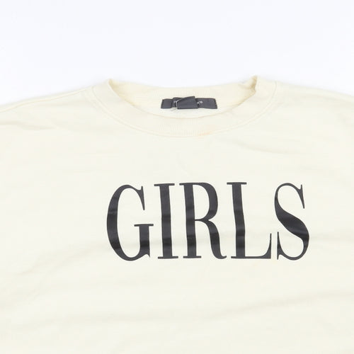 Primark Womens Ivory  Cotton Pullover Sweatshirt Size 12  Pullover