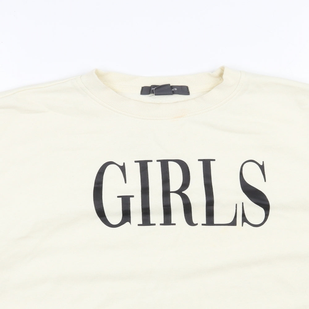 Primark Womens Ivory  Cotton Pullover Sweatshirt Size 12  Pullover