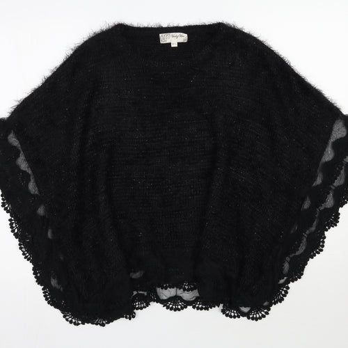 Vouley Vous Womens Black Round Neck  Acrylic Pullover Jumper Size M