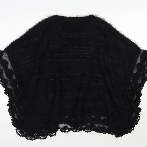 Vouley Vous Womens Black Round Neck  Acrylic Pullover Jumper Size M