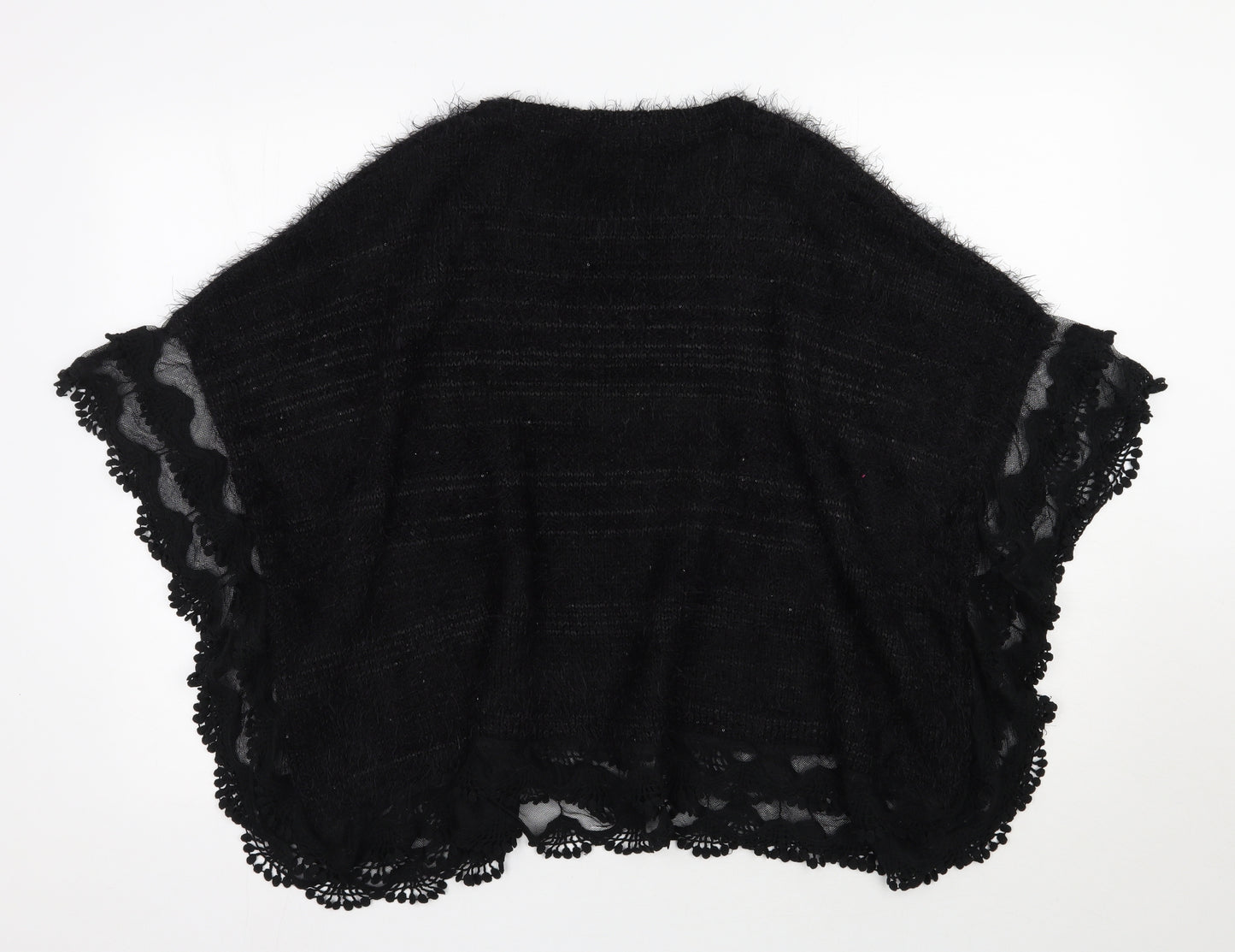 Vouley Vous Womens Black Round Neck  Acrylic Pullover Jumper Size M