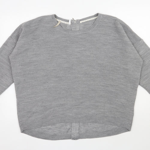 Anthology Womens Grey Scoop Neck  Acrylic Pullover Jumper Size 20