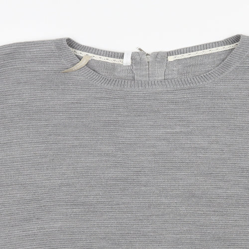 Anthology Womens Grey Scoop Neck  Acrylic Pullover Jumper Size 20