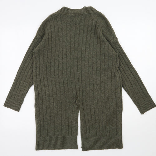 Primark Womens Green V-Neck  Acrylic Cardigan Jumper Size 6