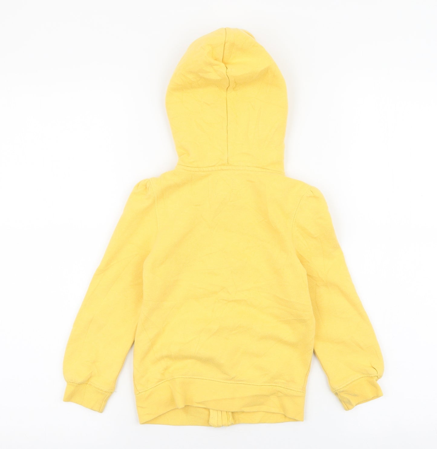 Gap Girls Yellow  Cotton Full Zip Hoodie Size 4 Years  Zip