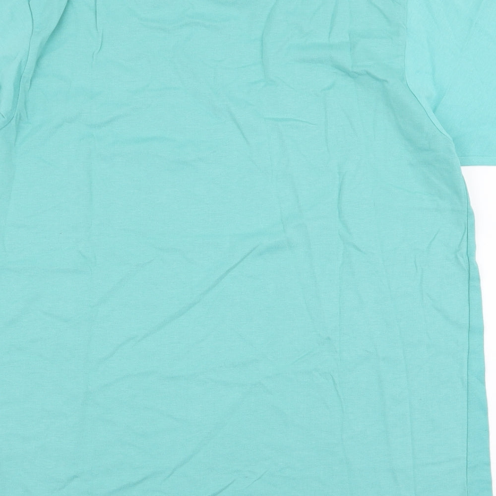 Carabou Mens Blue  Cotton  T-Shirt Size L Round Neck