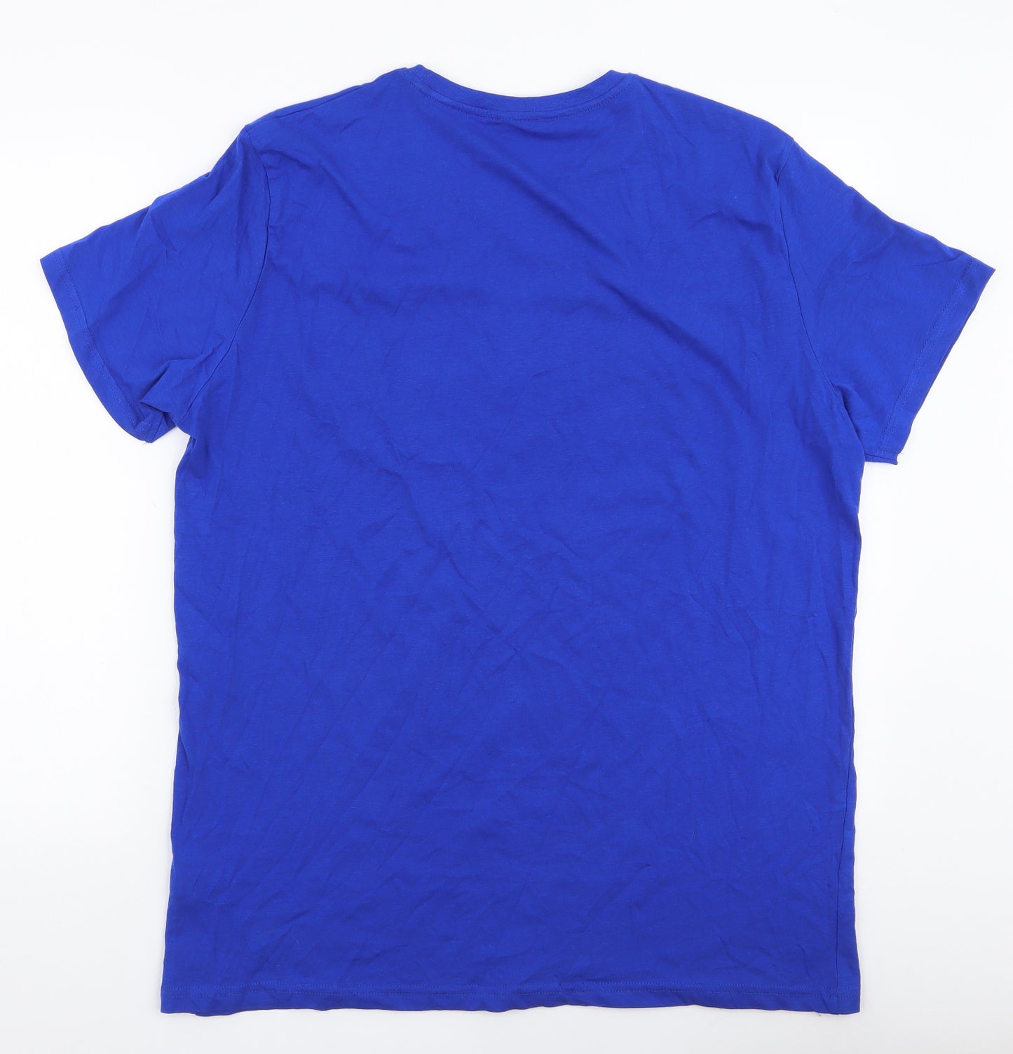 Pep & Co Mens Blue  Cotton  T-Shirt Size XL Round Neck  - Beer