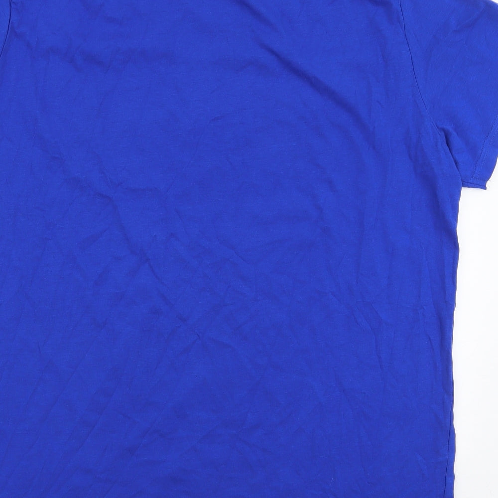 Pep & Co Mens Blue  Cotton  T-Shirt Size XL Round Neck  - Beer