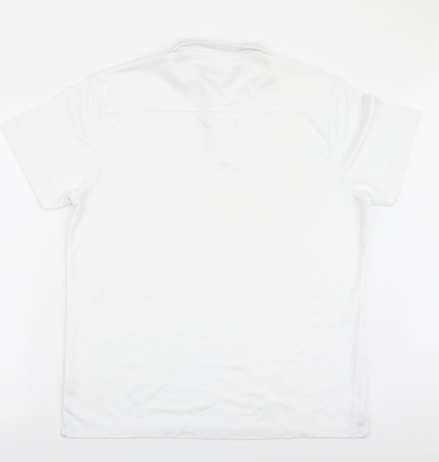 Carabou Mens White  Polyester  Polo Size XL Collared Button
