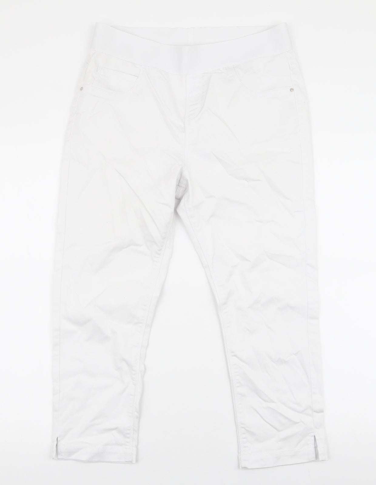 George Womens White  Cotton Capri Jeans Size 14 L22 in Regular