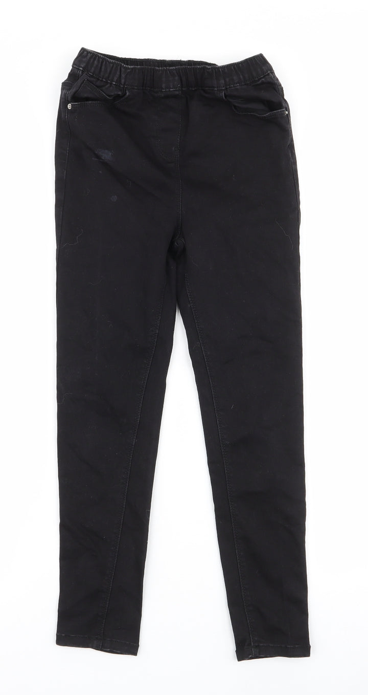 Matalan Girls Black  Cotton Skinny Jeans Size 9 Months  Slim Pullover