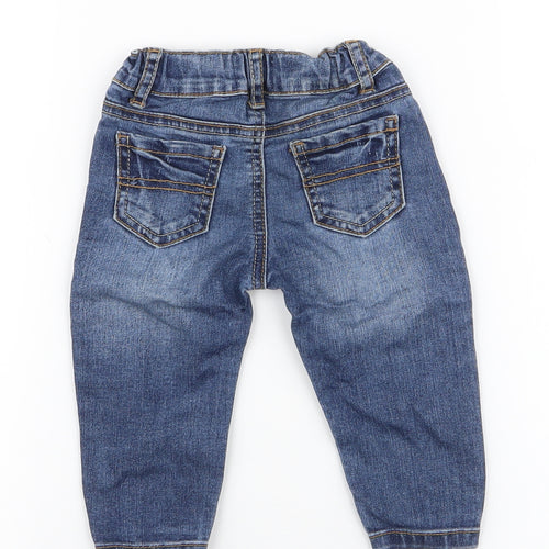 Denim Co Boys Blue  Cotton Cargo Jeans Size 6-9 Months  Button