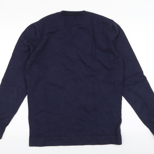Paul Galvin Mens Blue Round Neck  Acrylic Pullover Jumper Size M