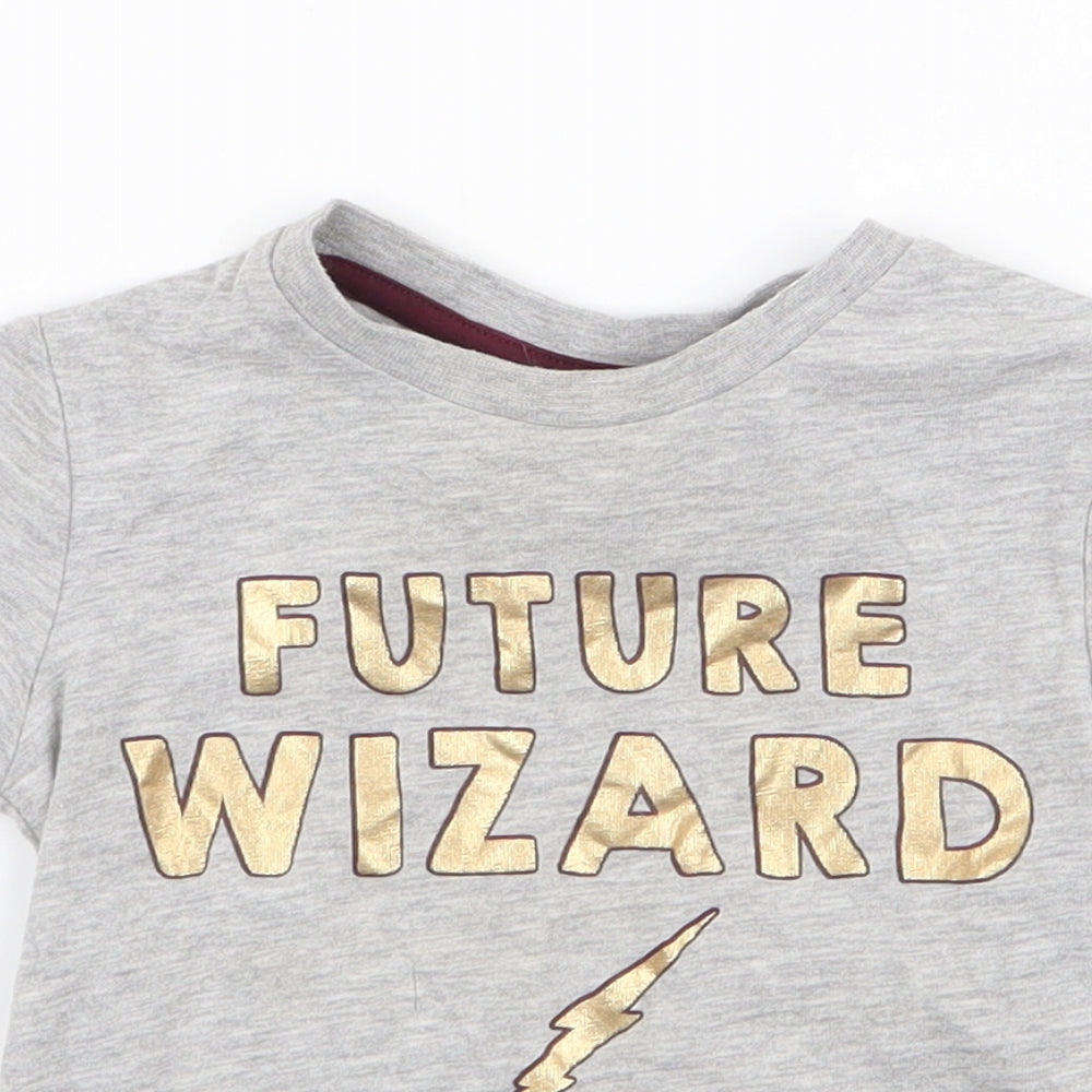 Harry Potter  Grey  Cotton Jersey T-Shirt Size 9-12 Months Round Neck Pullover - Future Wizard