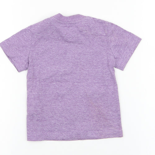 Chicco Boys Purple  Cotton Jersey T-Shirt Size 12 Months Round Neck Pullover - Tiger