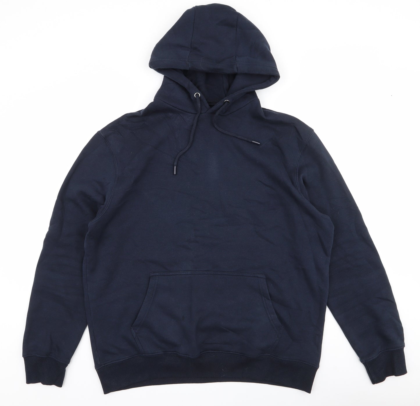 F&F Mens Blue  Cotton Pullover Hoodie Size L