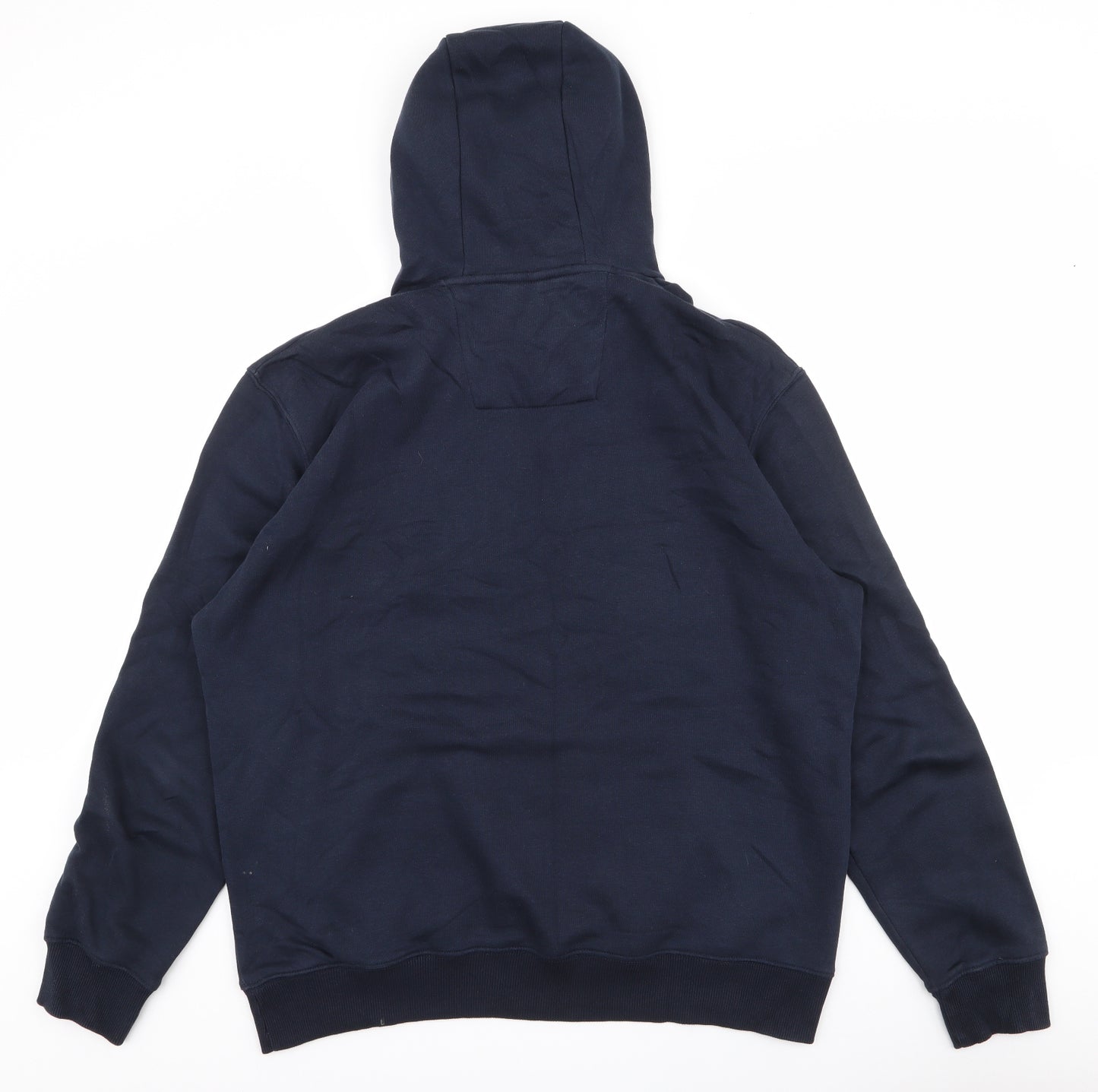 F&F Mens Blue  Cotton Pullover Hoodie Size L