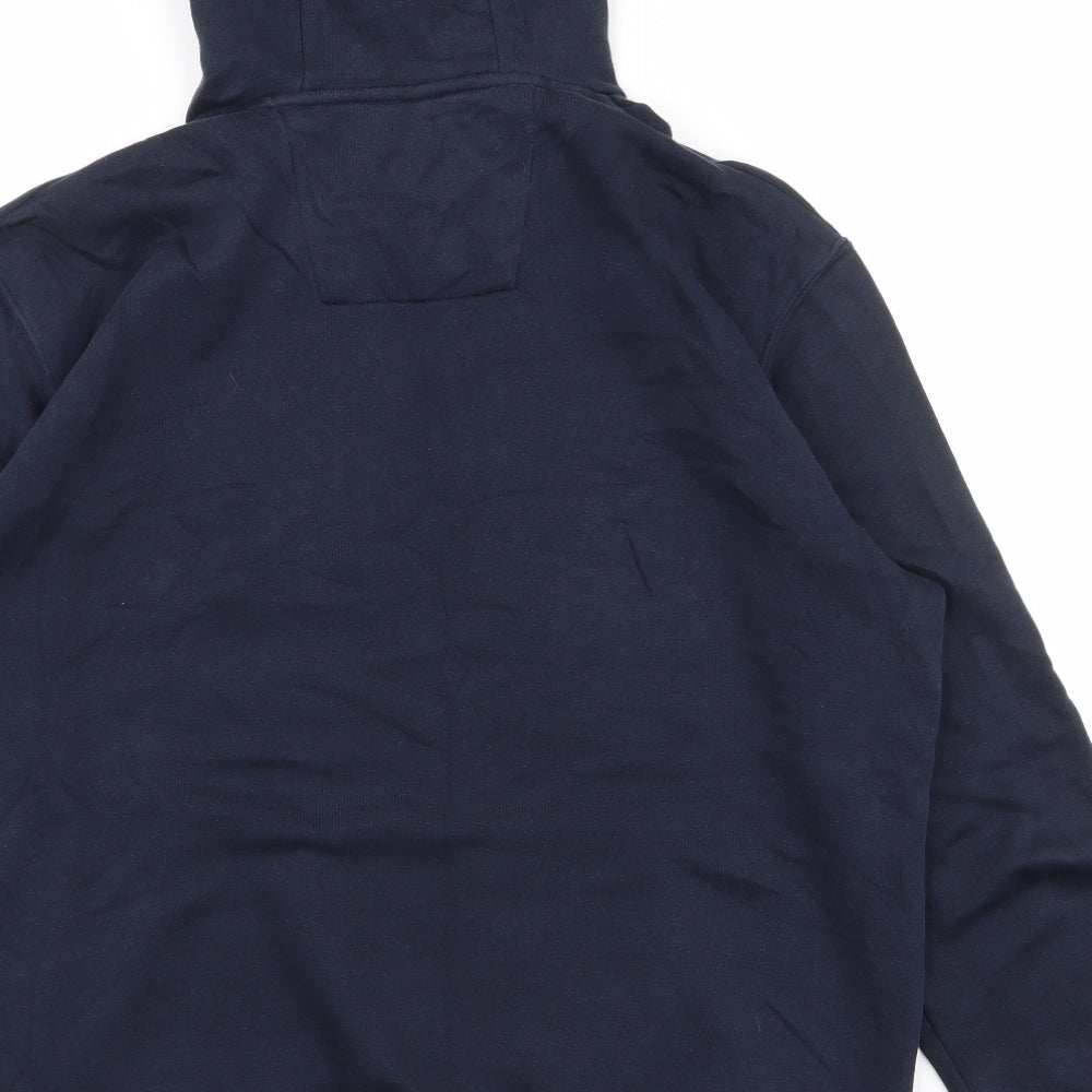 F&F Mens Blue  Cotton Pullover Hoodie Size L