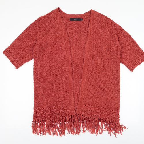 Isle Collection Womens Orange V-Neck  Acrylic Cardigan Jumper Size M